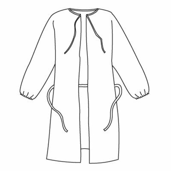 ProVent Wrap Around Gown, Elastic Cuffs, White, M, 50PK, Kappler, Mfr#: PVS112WH--MD